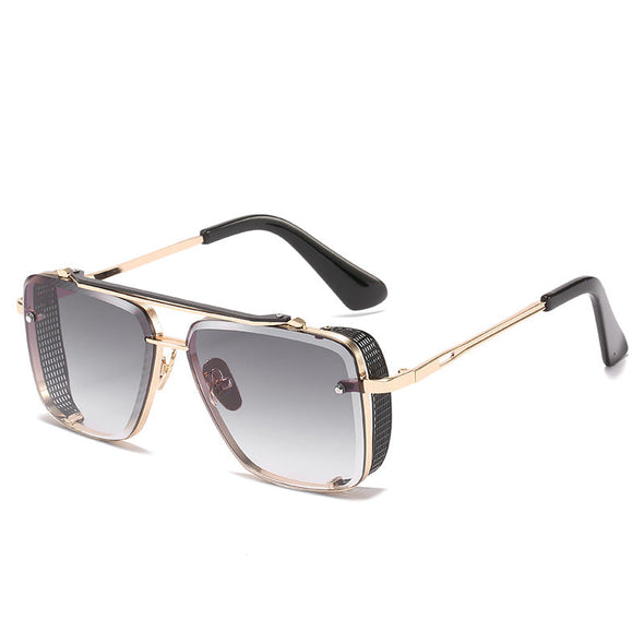 sunset gradient metal mesh retro sunglasses for men and women  UV protection