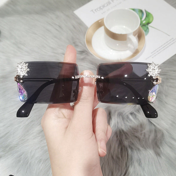 diamond sunglasses small square glasses fashion ins sunglasses women