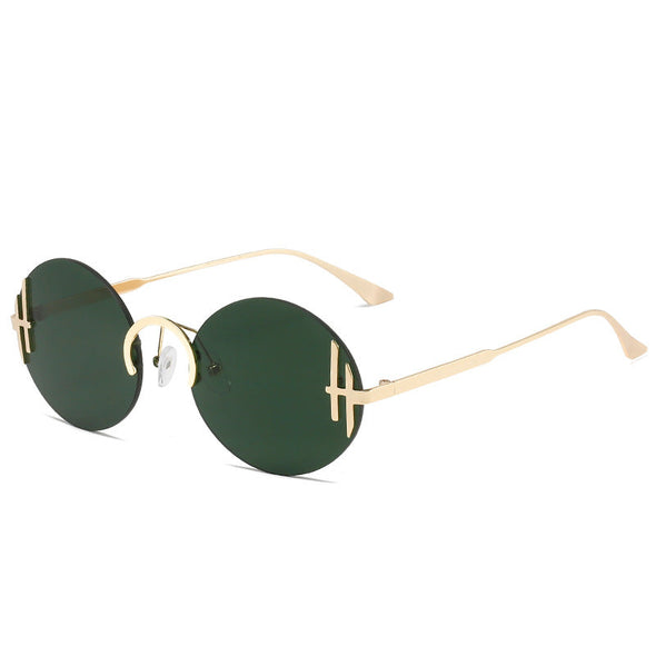 New round frame sunglasses in summer in Europe, America, online celebrity and the same personality stainless steel fashion sunglasses