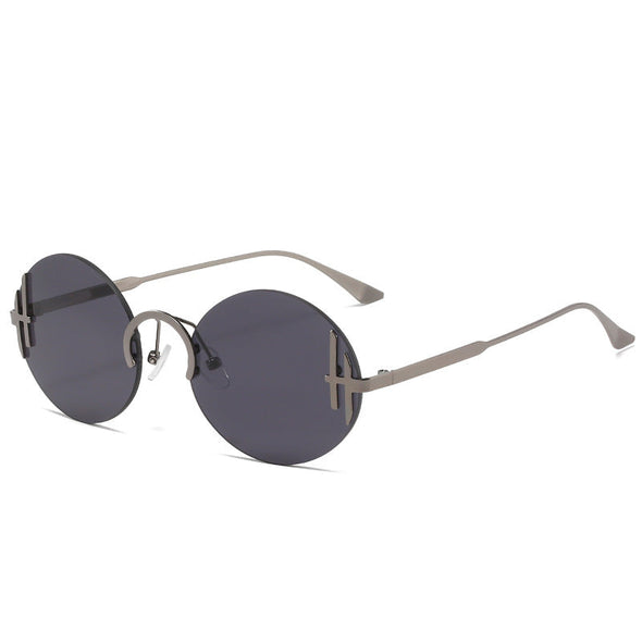 New round frame sunglasses in summer in Europe, America, online celebrity and the same personality stainless steel fashion sunglasses