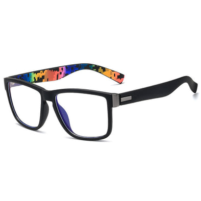 New sports anti-blue light glasses personalized square frame flat glasses men and women myopia glasses frames wholesale Y518