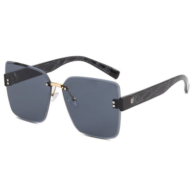 Hot high-quality frameless gradient lenses commuter fashion sunglasses square elegant sunglasses for men and women