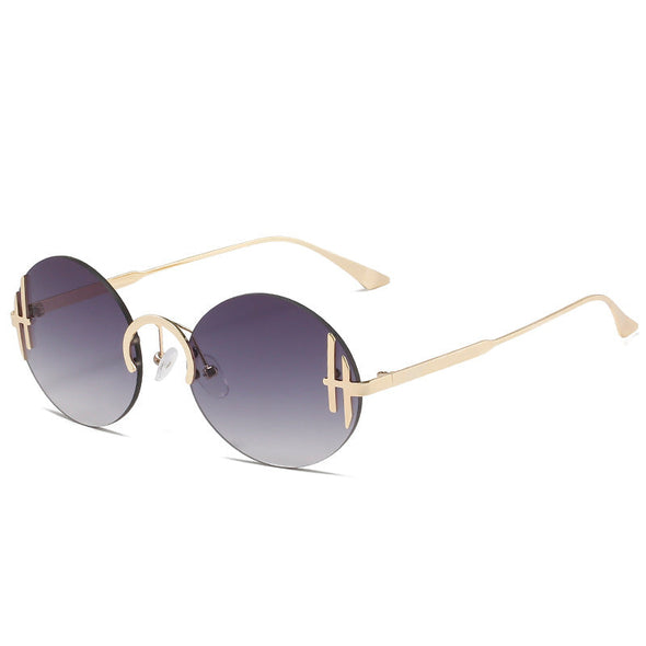 New round frame sunglasses in summer in Europe, America, online celebrity and the same personality stainless steel fashion sunglasses