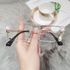 diamond sunglasses small square glasses fashion ins sunglasses women