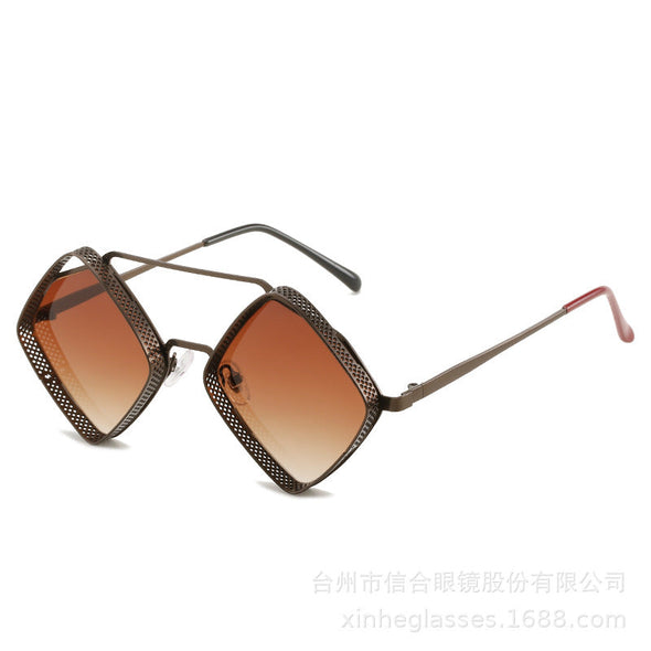 metal diamond double beam sunglasses sunglasses for men and women Amazon Sunglasses UV protection