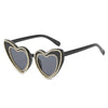 Heart Shaped Rhinestone Sunglasses Women Unique  Diamond Sun Glasses Female Fashion Pink Eyeglasses gafas de sol O964