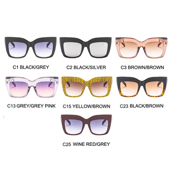 Vintage Square Sunglasses Women Men Big Frame Fashion Gradient Shades Sun Glasses Female Luxury
