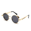 Brand Metal Round Steampunk Sunglasses Men Women Fashion Color film punk sun glasses Driving Anti-glare Eyewear