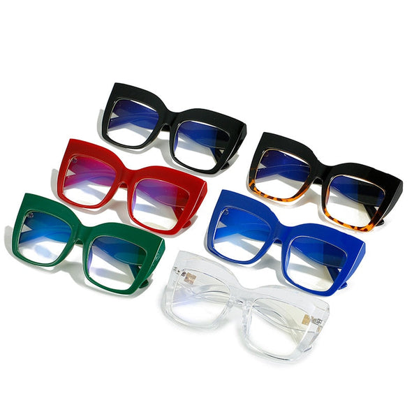 Optical Anti Blue Light Glasses New Women Computer Glasses Unique Fashion Big Square Eyewear Optical Spectacle Unisex Eyeglasses