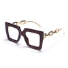 Punk Hollow Chain Arm Clear Lens Frame Eyewear