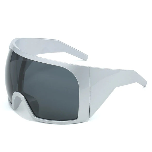 Oversized Black Punk Goggle Sunglasses Women Men Luxury Brand Designer Y2K Sport Sun Glasses Retro One Piece Outdoor Shade UV400