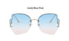 Oversized Brown Rimless Sunglasses Women Trendy Round Gradient Shades Glasses  Summer Female Sunglasses Oculos