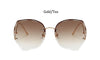 Oversized Brown Rimless Sunglasses Women Trendy Round Gradient Shades Glasses  Summer Female Sunglasses Oculos
