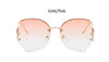 Oversized Brown Rimless Sunglasses Women Trendy Round Gradient Shades Glasses  Summer Female Sunglasses Oculos