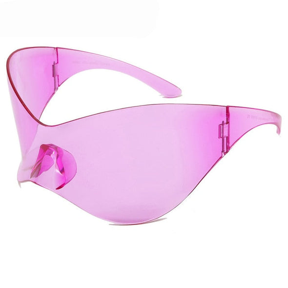 Oversized Punk Y2K Sunglasses Goggle New Women Men Sport Silver Futuristic Sun Glasses Female Rimless Eyeglasses De Sol Oculos