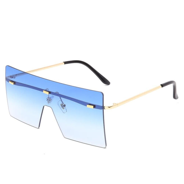 Oversized Rimless  Fashion Women Metal Gradient Sun glasses