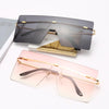 Oversized Rimless  Fashion Women Metal Gradient Sun glasses