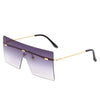 Oversized Rimless  Fashion Women Metal Gradient Sun glasses