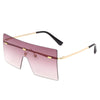 Oversized Rimless  Fashion Women Metal Gradient Sun glasses