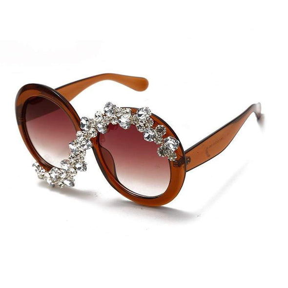 Oversized Round Sunglasses Women Diamond Rhinestone Sunglasses Men Luxury Brand Designer Glasses Eyeglasses Eyewear Vintage