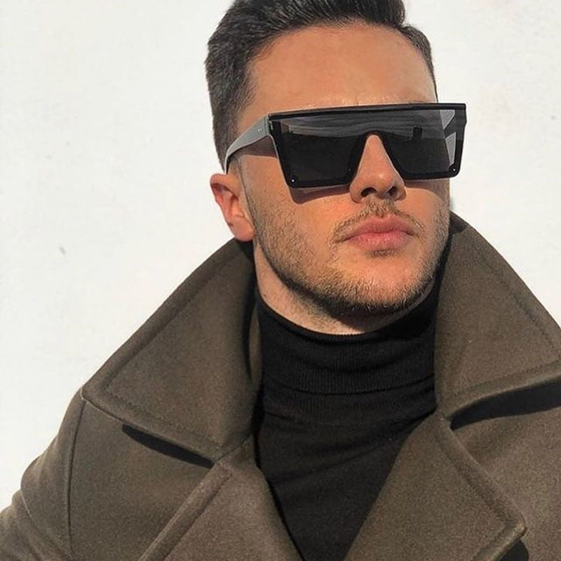 Oversized Shades Sunglasses Man Black Fashion Square Sun Glasses