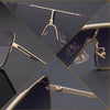 Oversized Sunglasses Men Luxury Brand Designer One Piece Mental Frame Square Sun Glasses For Man Vintage Lentes