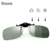 Photochromic Polarized Clip On Sunglasses Near-Sighted Driving Night Vision Lens Anti-UVA Anti-UVB Sunglasses Clip De Sol UV400