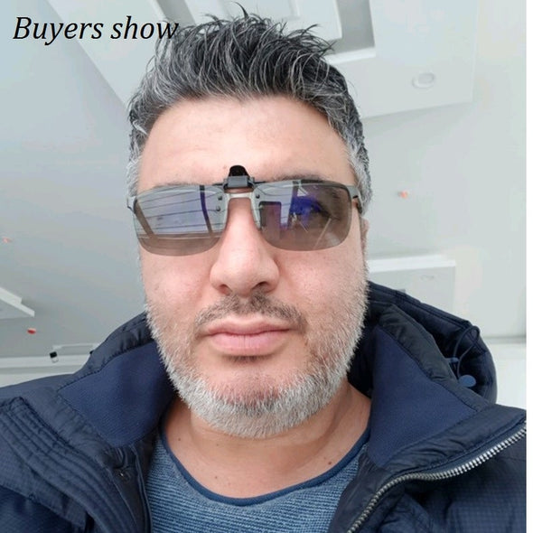 Photochromic Polarized Clip On Sunglasses Near-Sighted Driving Night Vision Lens Anti-UVA Anti-UVB Sunglasses Clip De Sol UV400