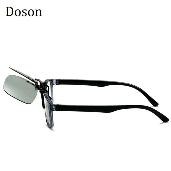 Photochromic Polarized Clip On Sunglasses Near-Sighted Driving Night Vision Lens Anti-UVA Anti-UVB Sunglasses Clip De Sol UV400