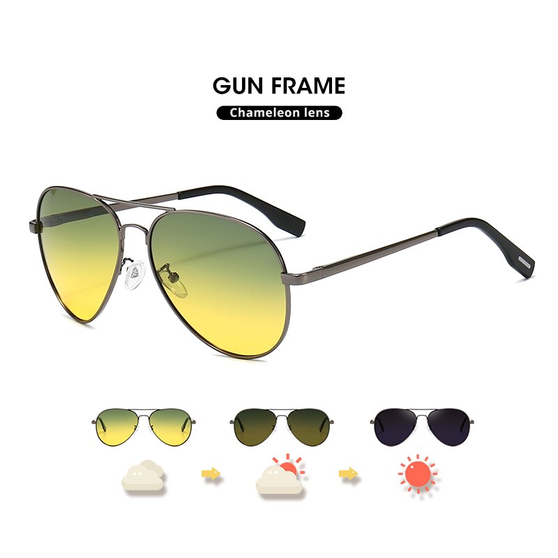 Polarized Photochromic Sunglasses - Photochromic Sunglasses With Polarized  Lens - Photochromic UV Sunglasses For Men
