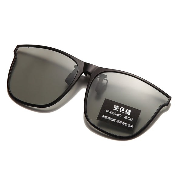 Polarized Clip On Sunglasses Men Photochromic Car Driver Goggles Night Vision Glasses Anti Glare Vintage Square Glasses Oculos