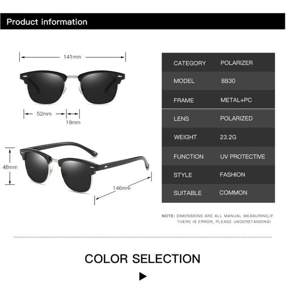 Polarized Sunglasses Men 2022 Brand Designer Semi Rimless Classic Sun Glasses Women lentes de sol hombre shades Sunglass UV400