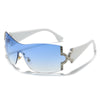 One Piece Sunglasses Goggle Women Oversized Rimless Y2K Sun Glasses Men 2000's Wrap Around Sunglass Luxury Crystal Eyewear