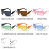 One Piece Sunglasses Goggle Women Oversized Rimless Y2K Sun Glasses Men 2000's Wrap Around Sunglass Luxury Crystal Eyewear