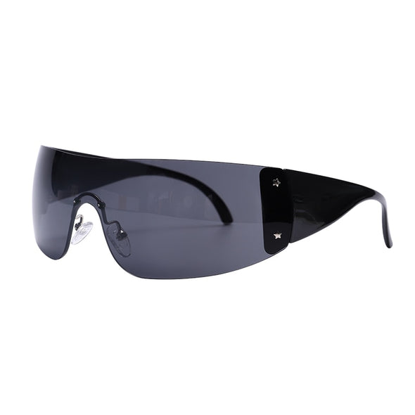 One Piece Sunglasses Goggle Y2k Luxury Brand Wrap Around Sun Glasses 2000's Shades Eyewear UV400 Female Designer Eyeglasses