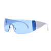Punk One Piece Sunglasses Goggle Y2k Luxury Brand Wrap Around Sun Glasses 2000's Shades Eyewear UV400 Female Designer Eyeglasses