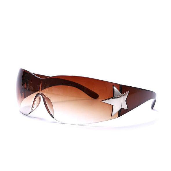 Punk Sports Sunglasses Women Brand Designer Wrap Around Sun Glasses For Men UV400 Goggles Shades One Piece Fashion Eyewear