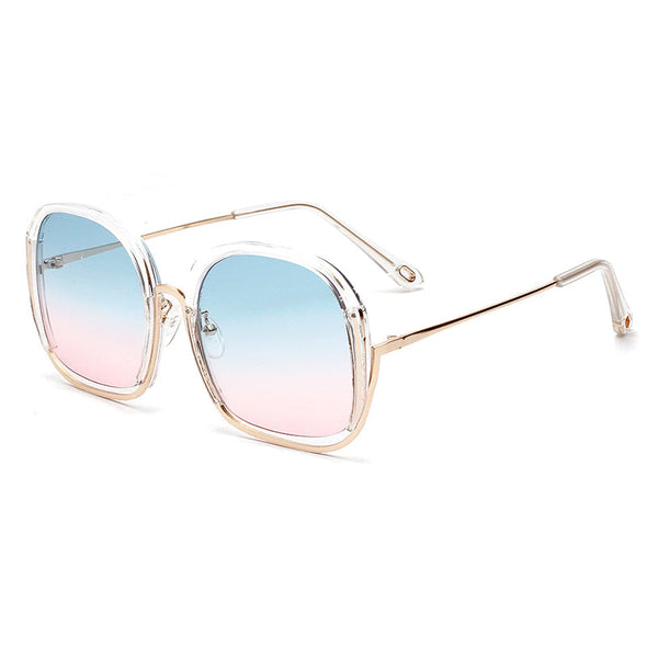 Punk Women Square Sunglasses Half Frame Trendy Oversized Sun Glasses Men Ladies Goggle Shades  Female Eyewear