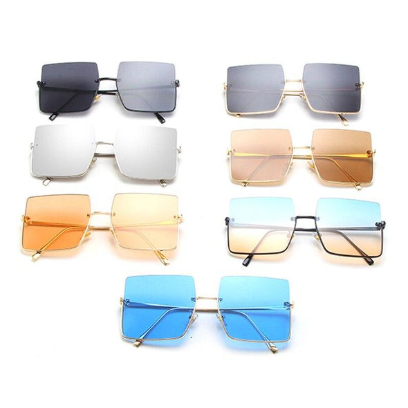 Sunglasses Women Luxury Rimless Glasses for Women Retro Brand Square Eyeglasses Women Metal Half Frame Gafas De Sol