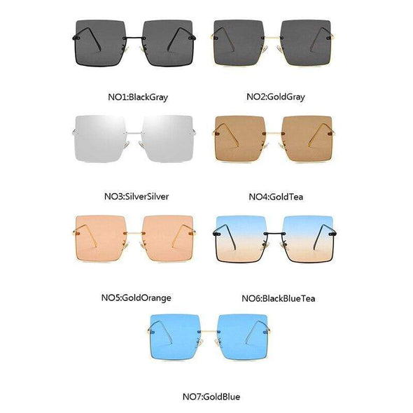 Sunglasses Women Luxury Rimless Glasses for Women Retro Brand Square Eyeglasses Women Metal Half Frame Gafas De Sol