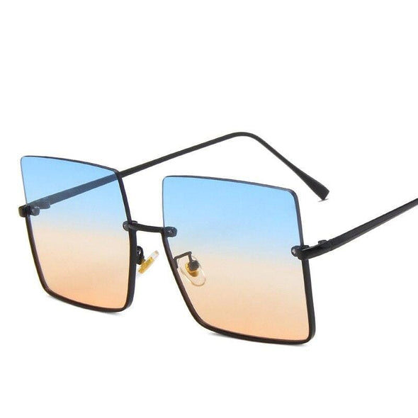 Sunglasses Women Luxury Rimless Glasses for Women Retro Brand Square Eyeglasses Women Metal Half Frame Gafas De Sol