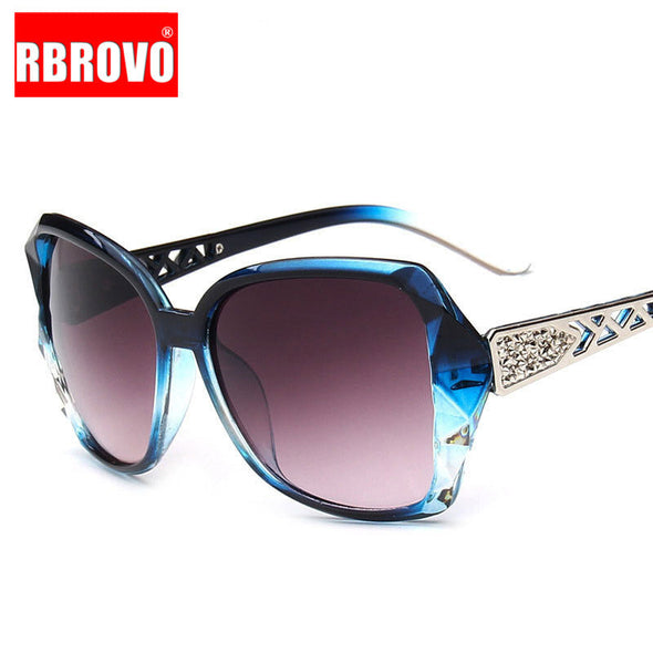 Vintage Big Frame Sunglasses Women Brand Designer Gradient Lens Driving Sun Glasses UV400