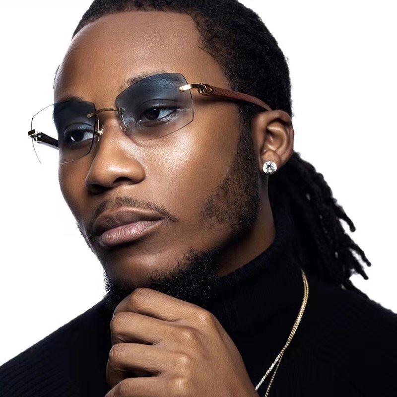 90s Vintage Rimless Oval Colored Lens Sunglass - Piper – Sunglass Museum