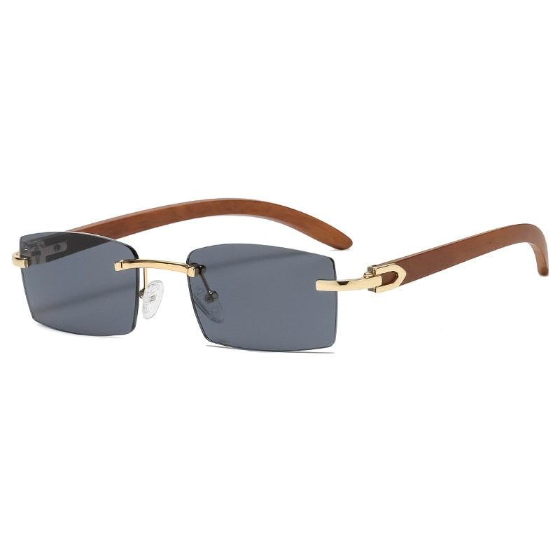 46589 Oversized Rimless One Lens Sunglasses Men Women Fashion Shades UV400  Vintage Glasses