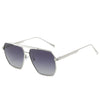 Retro Oversized Square Polarized Sunglasses for Women Men Vintage Double Bridge Shades UV400 Classic Large Metal Sun Glasses