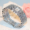 Rhinestone Women Luxury Crystal Wrist Watch Square Bracelet Watch (with a ins Bracelet as gift)