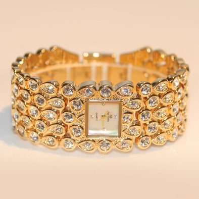 2022 Rhinestone Women Luxury Crystal Wrist Watch Square Bracelet Watch (with a ins Bracelet as gift)