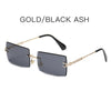 Rimless Sunglasses Small Square Female Summer Traveling Brown Glasses