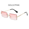 Rimless Sunglasses Small Square Female Summer Traveling Brown Glasses