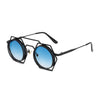 Round Steampunk Sunglasses Fashion Punk Metal Special-shaped Vintage Rap Hip-Hop Anti-UV400 Sunglasses